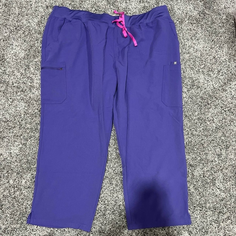 FIGS Scrub Kade Pants Womens 5XLP Purple Cargo Stretch Technical Collection